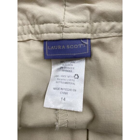 Laura Scott A Line Mini Skort Ivory Khaki Women Size 14 - Picture 7 of 8